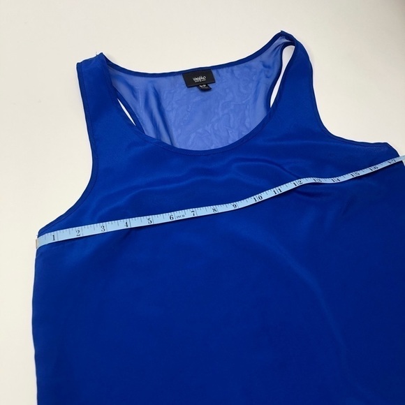 𝅺massimo Cobalt Blue Light Summer High Low Shimmer Flowy Office Dressy Tank Top - Picture 7 of 8